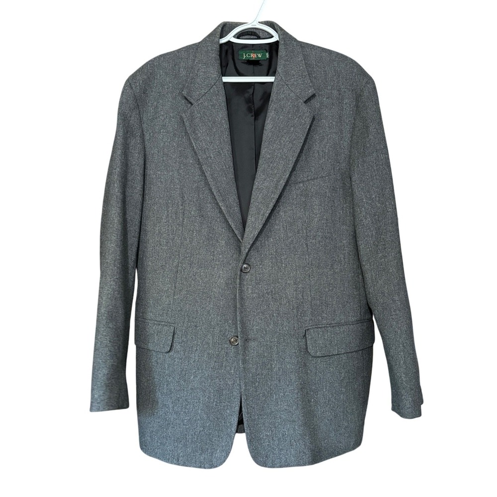 J. Crew Men's size 42R 100% Wool 2 Button Blazer Jacket Sport Coat Preppy Fall